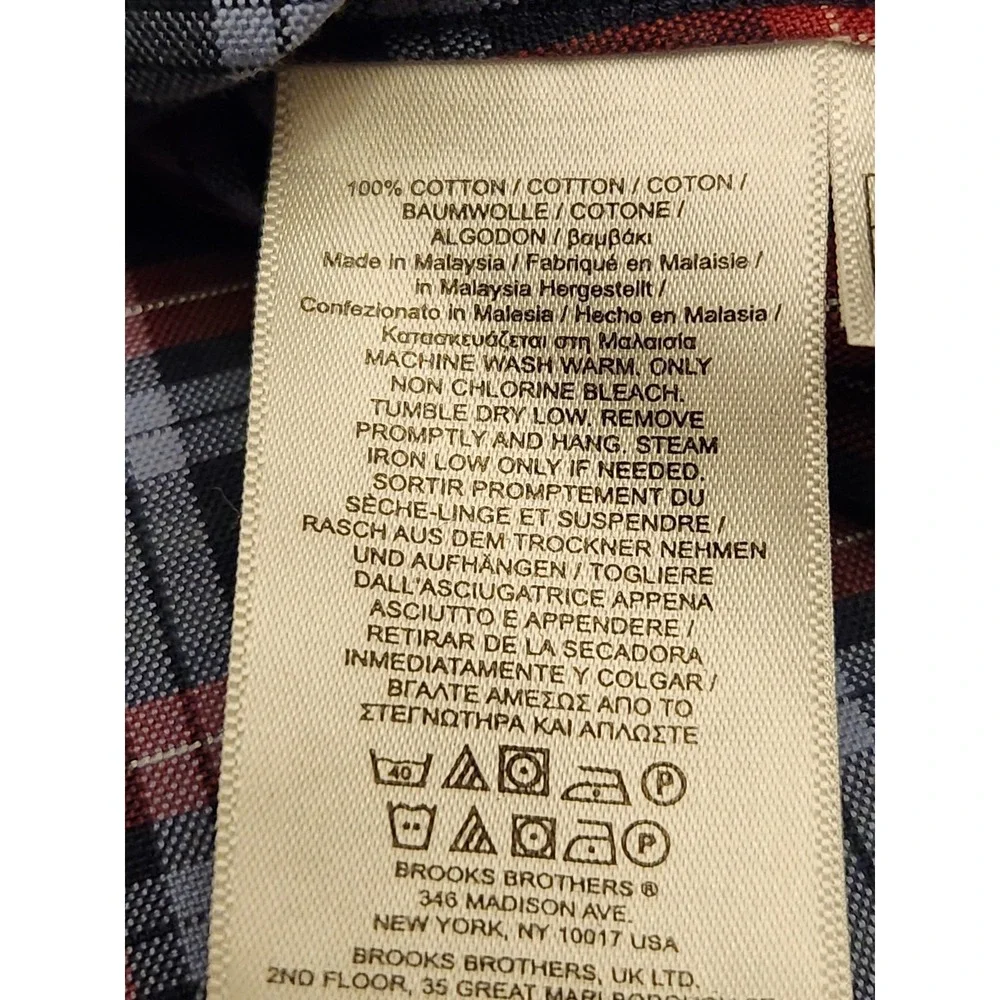 Brooks‎ Brothers Regent Plaid Button Down Shirt Mens Size M Embroidered Logo